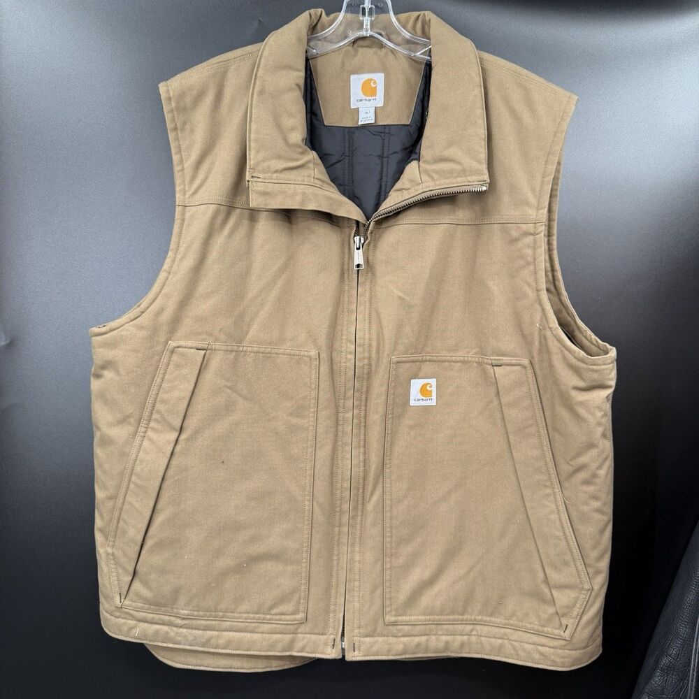 EUC Carhartt Quick Duck Be A Hero Elements Vest XL Brown Insulated